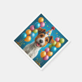 Adorable Welpe feiert Geburtstag Serviette (Ecke)