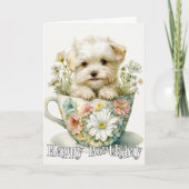 Adorable Welpe im Teecup Karte (Vorderseite)