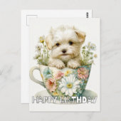 Adorable Welpe im Teecup Postkarte (Vorne/Hinten)