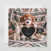 Adorable Welpe plushy Ankündigung einer Schwangers (Vorderseite)