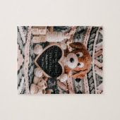 Adorable Welpe plushy Ankündigung einer Schwangers Puzzle (Horizontal)