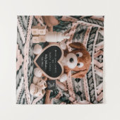 Adorable Welpe plushy Ankündigung einer Schwangers Wandteppich (Vorderseite (Horizontal))