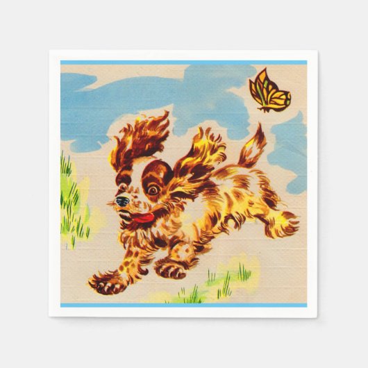 adorable Welpe Serviette (Vorderseite)