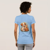 Adorable Welpe und Kitten umarmt T-Shirt (Schwarz voll)