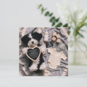 Adorable Welpenschwangerschaftsankündigung Feiertagskarte (Stehend Vorderseite)