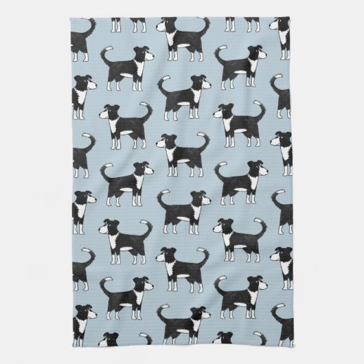 Adorable Welsh Border Collie Sheep Dog Muster Geschirrtuch (Vertikal)