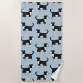 Adorable Welsh Border Collie Sheep Dog Muster Strandtuch (Vorderseite)