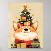 Adorable Welsh Corgi with Christmas Gifts Poster (Vorne)