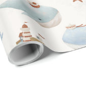 Adorable Whale Baby Dusche Geschenkpapier (Rolleneckpunkt)