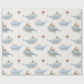Adorable Whale Baby Dusche Geschenkpapier (Flach)
