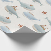 Adorable Whale Baby Dusche Geschenkpapier (Ecke)