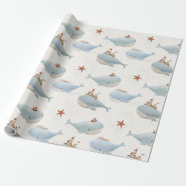 Adorable Whale Baby Dusche Geschenkpapier