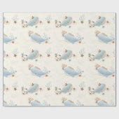 Adorable Whale Baby Dusche Geschenkpapier (Flach)
