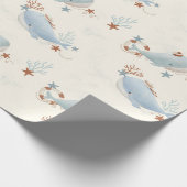 Adorable Whale Baby Dusche Geschenkpapier (Ecke)