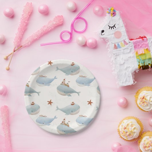Adorable Whale Baby Dusche Pappteller (Party)
