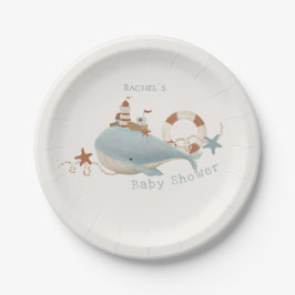 Adorable Whale Baby Dusche Pappteller