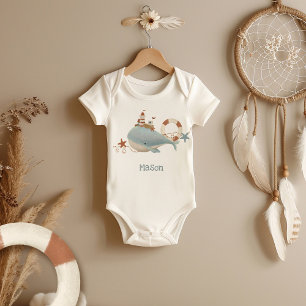 Adorable Whale Baby Dusche Strampler