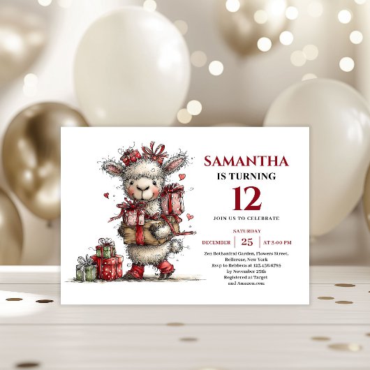 Adorable whimsical animals theme kids birthday  einladung