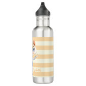 Adorable Whimsical Cat on Stripes Personalisiert Edelstahlflasche (Rechts)
