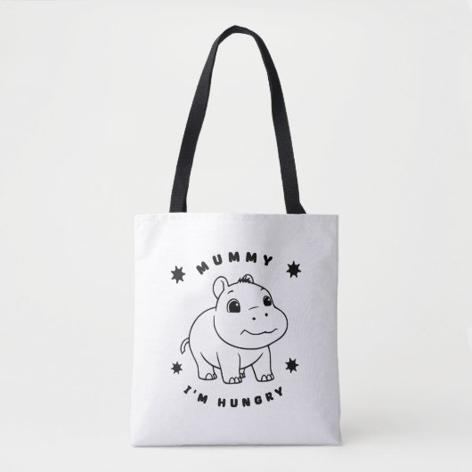 Adorable, Whimsical & geräumige Pygmäen Hippo Tasche (Vorderseite)