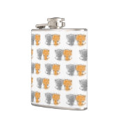 Adorable Whimsical Kittens Orange und Grau Flachmann (Links)
