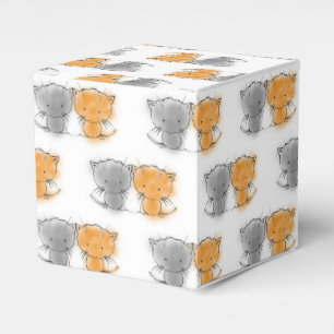 Adorable Whimsical Kittens Orange und Grau Geschenkschachtel