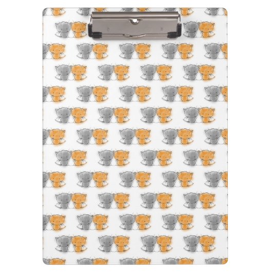 Adorable Whimsical Kittens Orange und Grau Klemmbrett (Vorderseite)