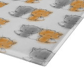 Adorable Whimsical Kittens Orange und Grau Schneidebrett (Ecke)
