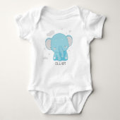 Adorable Whimsical Playful Baby Elephant Clouds Baby Strampler (Vorderseite)