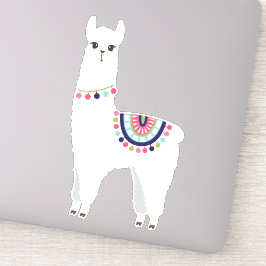Adorable White Alpaca Aufkleber