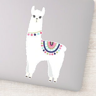 Adorable White Alpaca Aufkleber