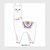 Adorable White Alpaca Aufkleber (Blatt)