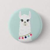 Adorable White Alpaca Button (Vorderseite)