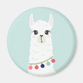 Adorable White Alpaca Magnet (Vorne)