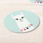 Adorable White Alpaca Runder Pappuntersetzer (Angewinkelt)