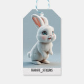 Adorable White Baby Rabbit Geschenkmarke Geschenkanhänger (Rückseite)