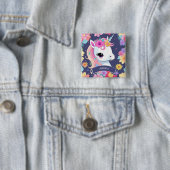 Adorable White Baby Unicoron mit Blume Button (Beispiel)
