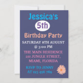 Adorable White Baby Unicoron mit Blume Einladung (Rückseite)