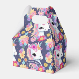 Adorable White Baby Unicoron mit Blume Geschenkschachtel