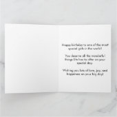 Adorable White Baby Unicoron mit Blume Karte (Innenseite)