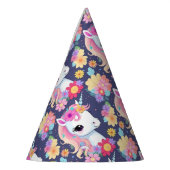 Adorable White Baby Unicoron mit Blume Partyhütchen (Links)