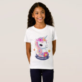 Adorable White Baby Unicoron mit Blume T-Shirt (Vorne ganz)