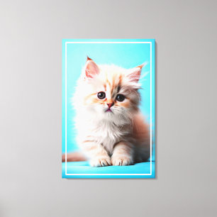 Adorable White Kitten Portrait-52106 Leinwanddruck