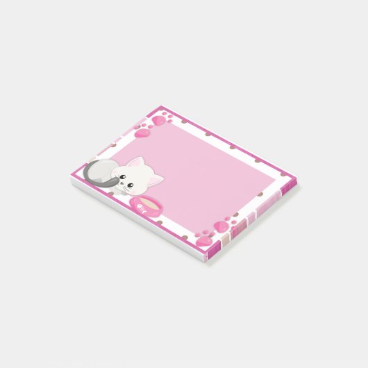 Adorable White Kitten Post-it Klebezettel (angewinkelt)