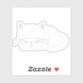 Adorable White Kitty Cat Aufkleber (Blatt)