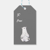 Adorable White Polar Bär mit Little Green Gift - Geschenkanhänger (Rückseite)