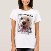 Adorable White Puppy T - Shirt (Name anpassen) (Vorderseite)