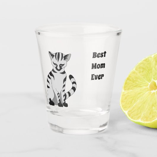 Adorable White Tiger Kitten Noddown Schnapsglas (Vorderseite)