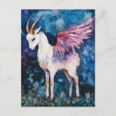 Adorable White Winged Goat Postkarte (Vorderseite)