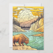 Adorable Wild Buffalo Geburtstagsparty Einladungen (Rückseite)